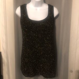 Ann Taylor Loft Gold & Black Tank Top